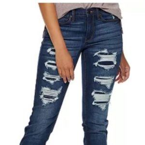 Juniors Mudd FLX Stretch Mid-Rise Skinny Distressed Jeans